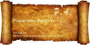 Poparadu Agaton névjegykártya